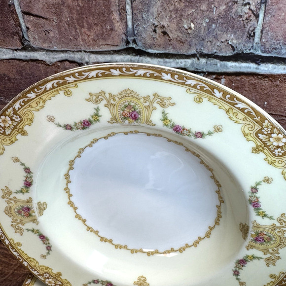 Set of 3 Vintage Noritake Camillia Rimmed Soup Bowls Japan #4375 MCM 1950s - Picture 2 of 10